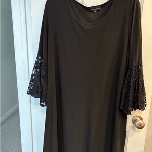 Black Dress with Lace Bell Sleeves